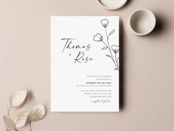 Invitaciones de Boda San Luis Potosí México Modelo Minimalista 01