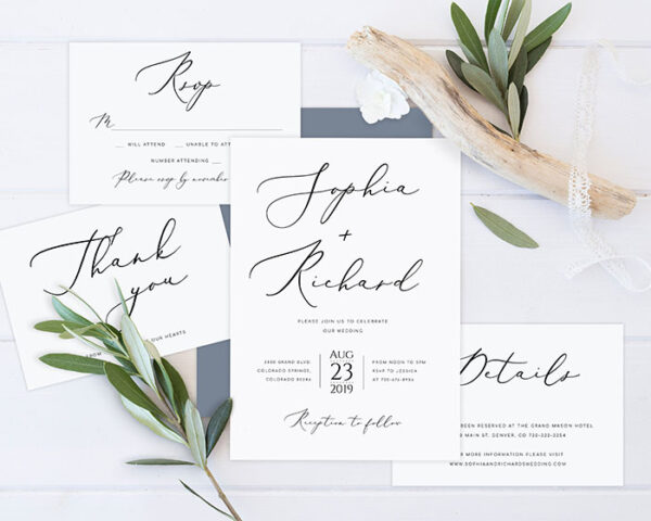 Invitaciones de Boda San Luis Potosí México Modelo Minimalista 08