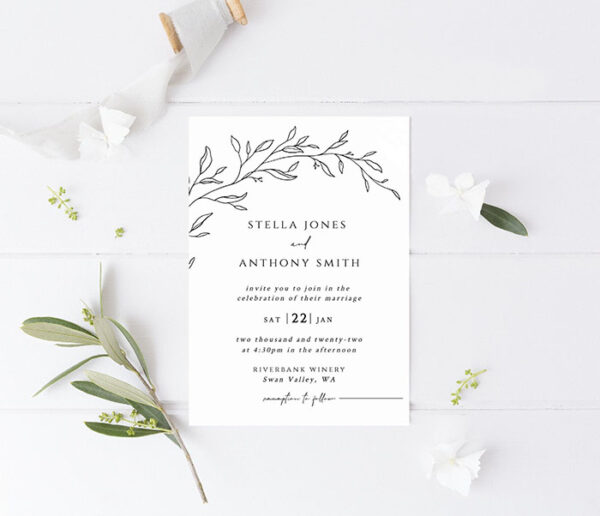 Invitaciones de Boda San Luis Potosí México Modelo Minimalista 11