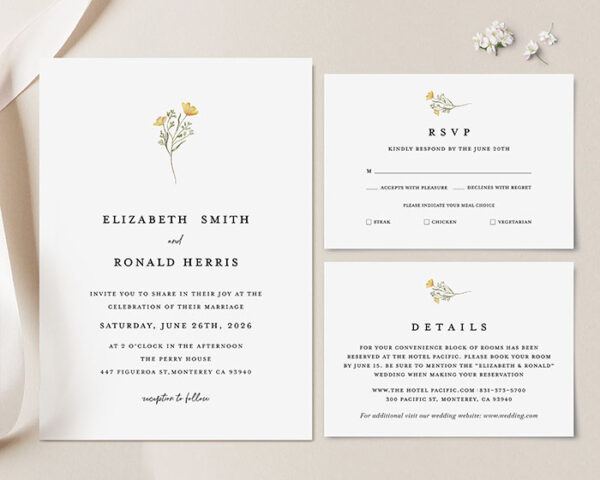 Invitaciones de Boda San Luis Potosí México Modelo Minimalista 17