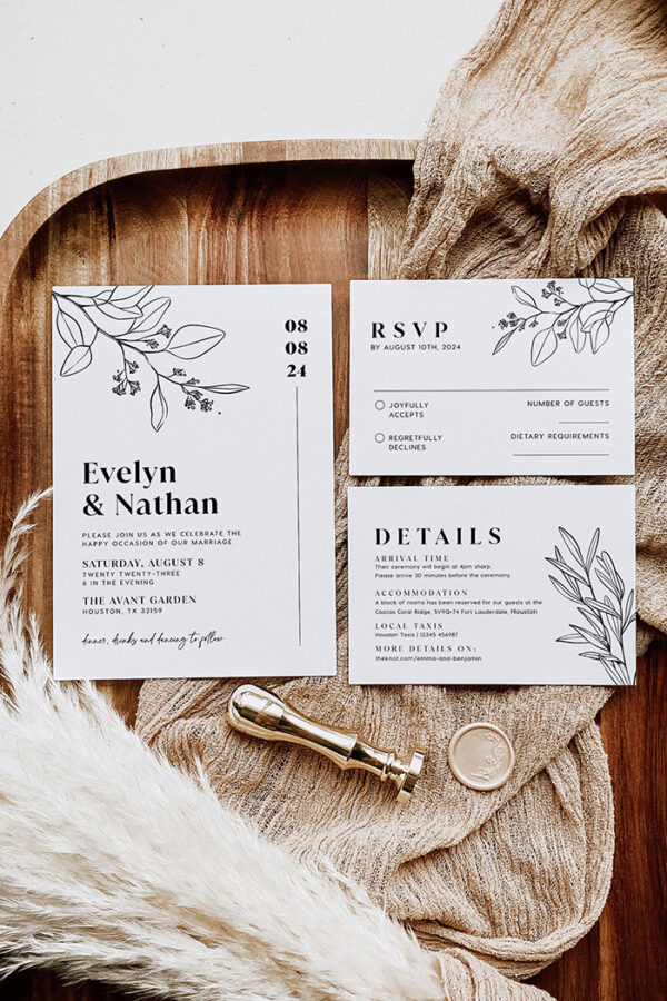 Invitaciones de Boda San Luis Potosí México Modelo Minimalista 19