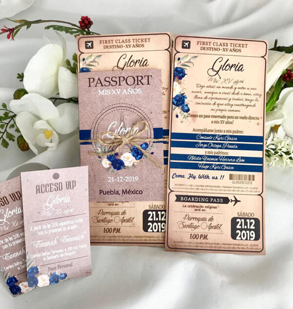 Invitaciones de Boda San Luis Potosí México Modelo Romantica 33