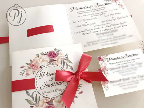 Invitaciones de Boda San Luis Potosí México Modelo Romantica 08