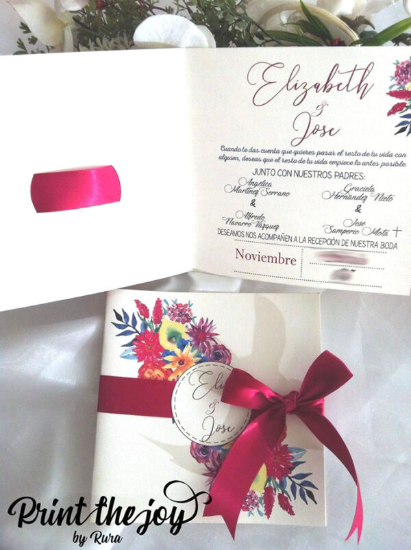 Invitaciones de Boda San Luis Potosí México Modelo Romantica 17
