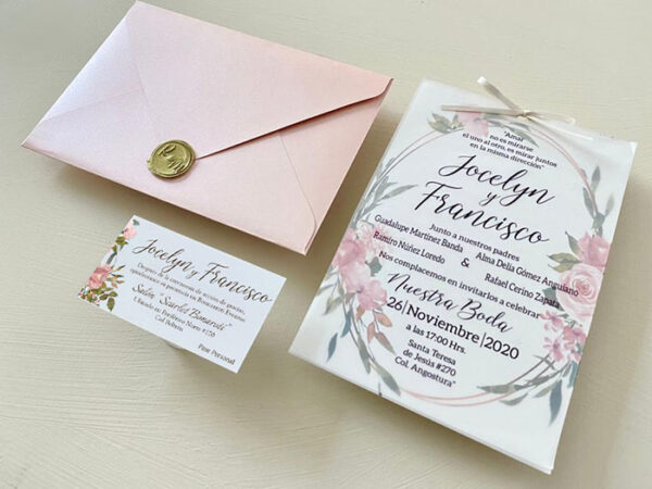 Invitaciones de Boda San Luis Potosí México Modelo Romantica 25