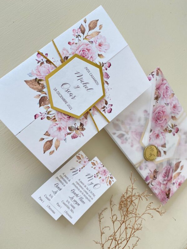 Invitaciones de Boda San Luis Potosí México Modelo Romantica 26a